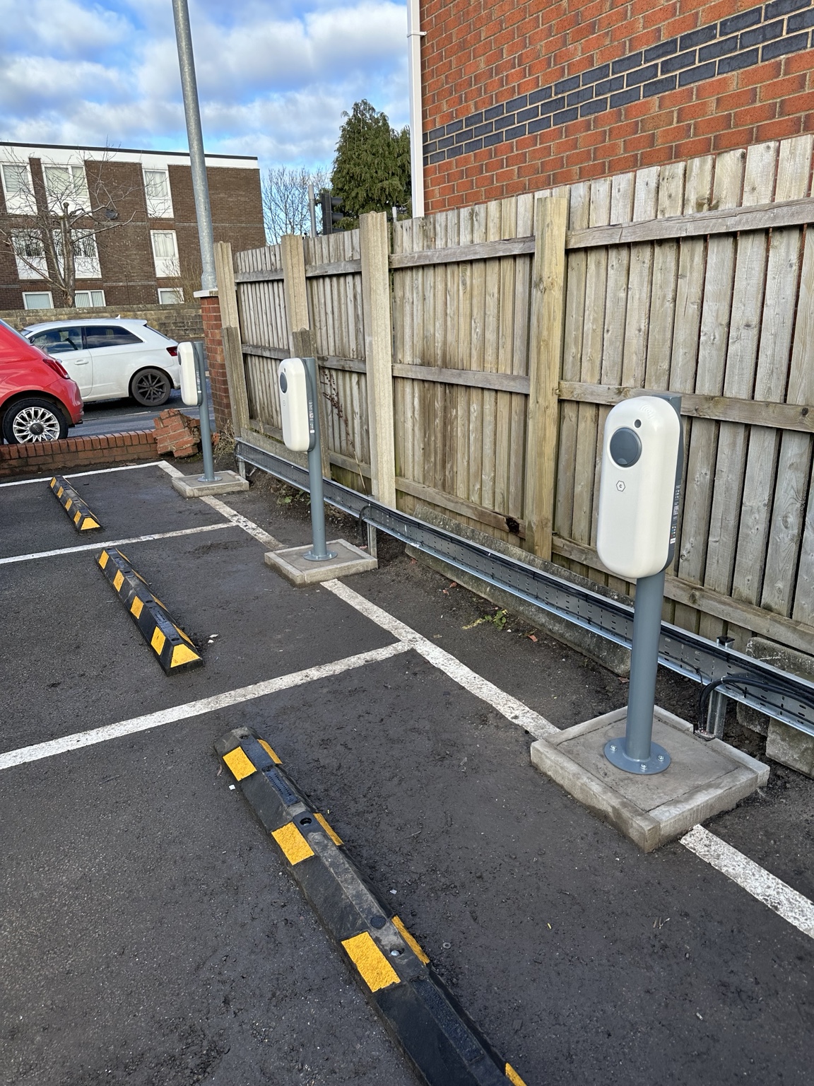 Commercial EV charging points installed in parking bays
